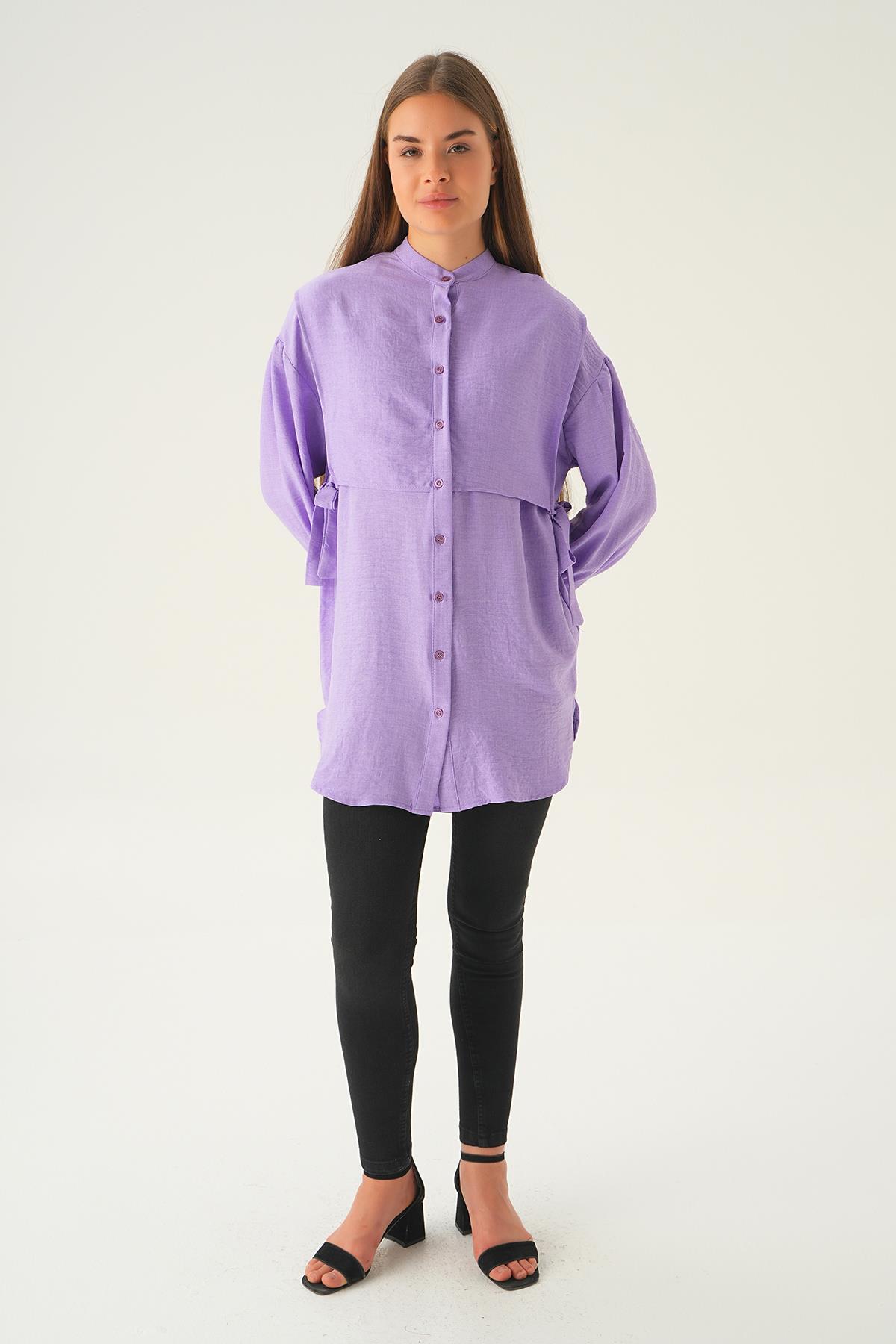 Lila Yan Bağlamalı Tunik 6836A - 3