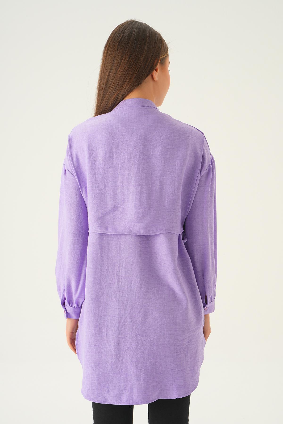 Lila Yan Bağlamalı Tunik 6836A - 5