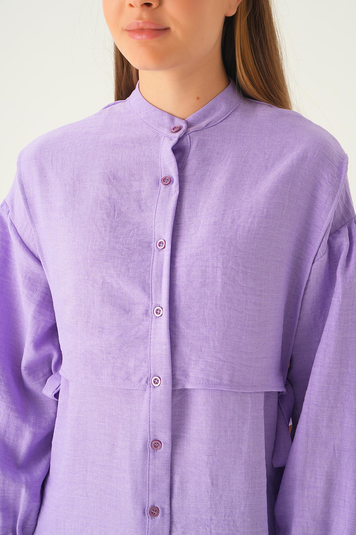 Lila Yan Bağlamalı Tunik 6836A - 6