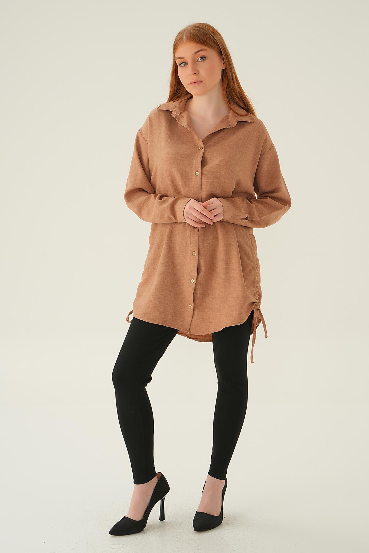 Vizon Yanları Büzgülü Tunik 6837A - 3