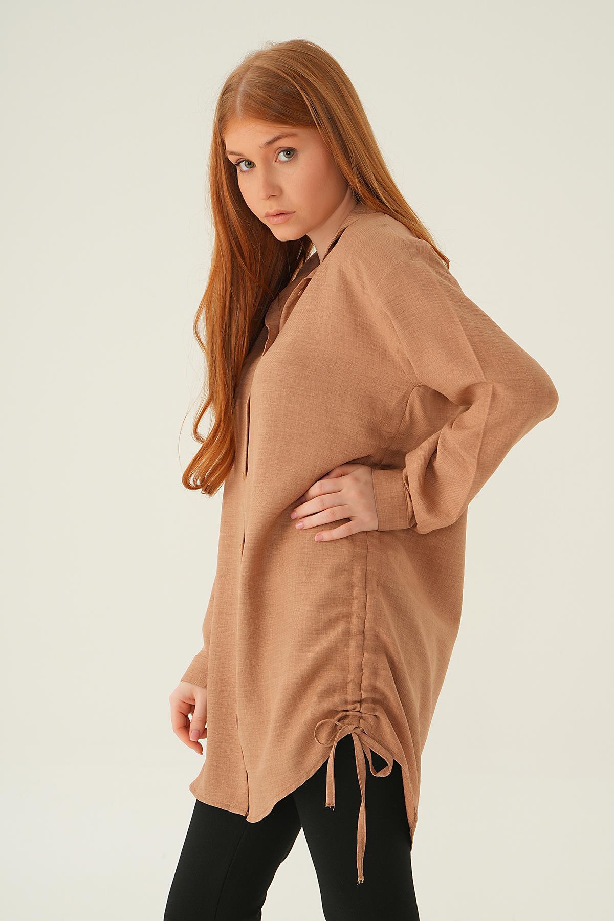 Vizon Yanları Büzgülü Tunik 6837A - 4