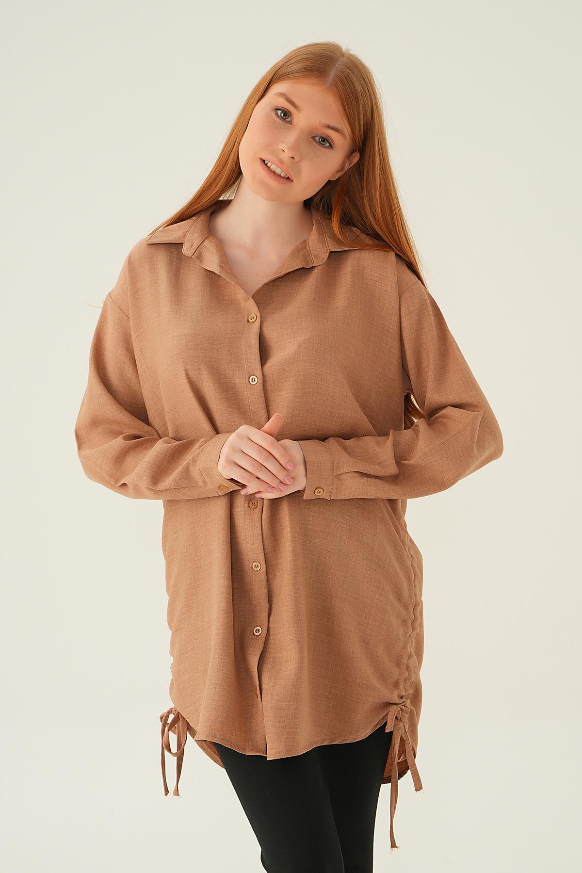 Vizon Yanları Büzgülü Tunik 6837A - 6