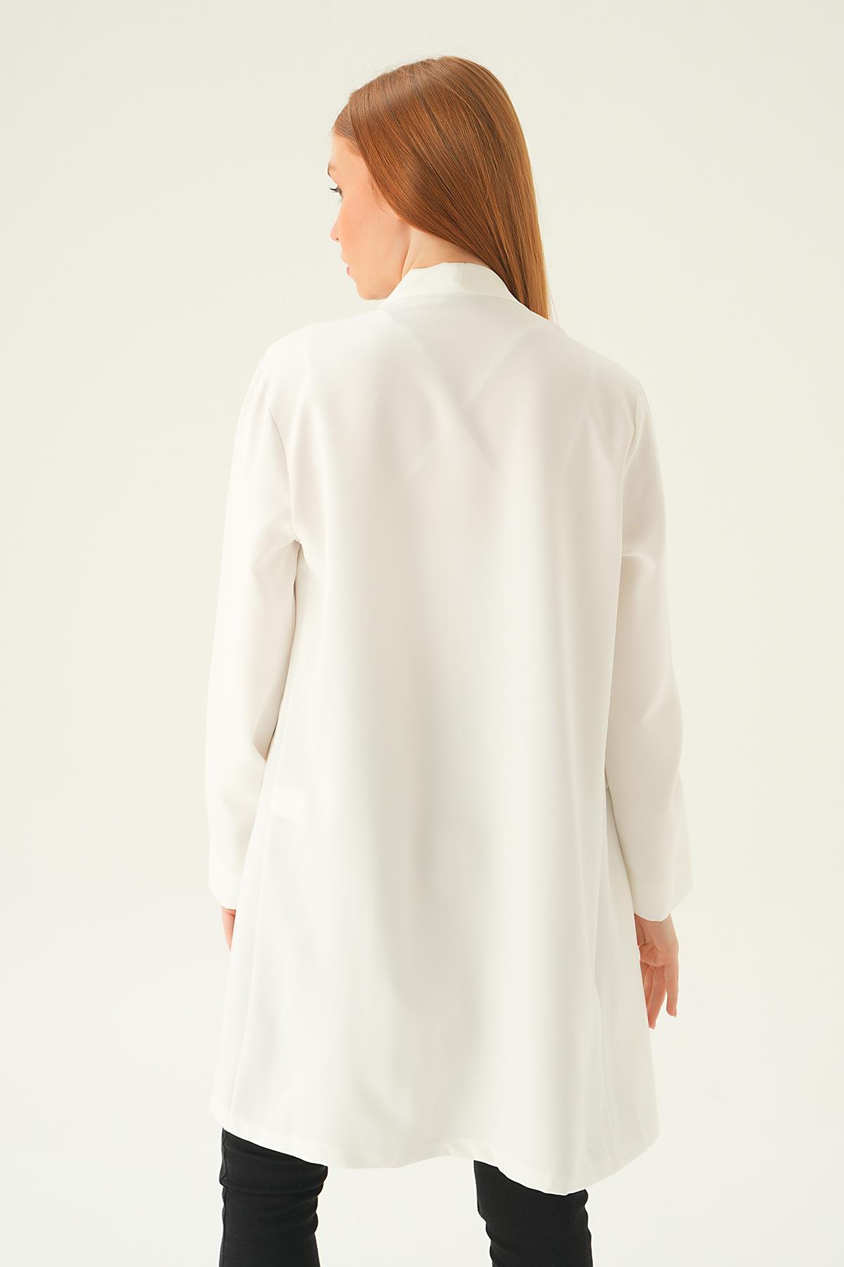 6839A Uzun Ceket Ekru - 4