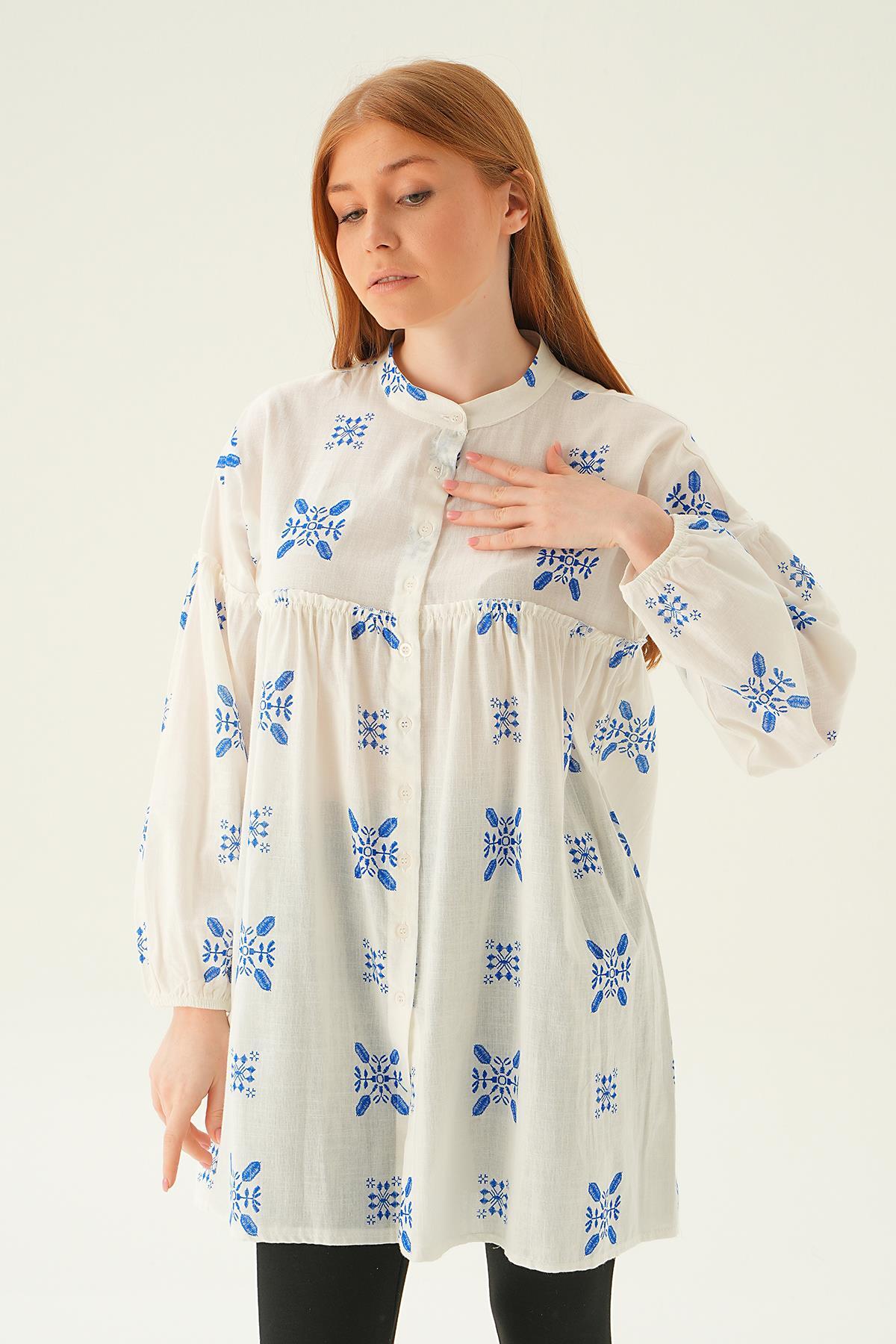 Saks Hakim Yaka Desenli Tunik 6853A - 1