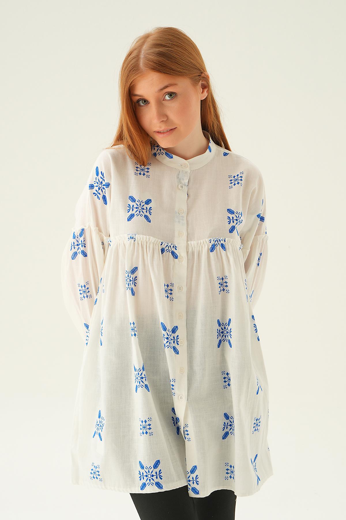 Saks Hakim Yaka Desenli Tunik 6853A - 3