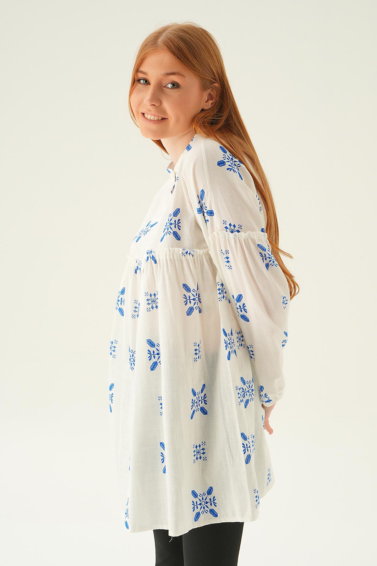 Saks Hakim Yaka Desenli Tunik 6853A - 4