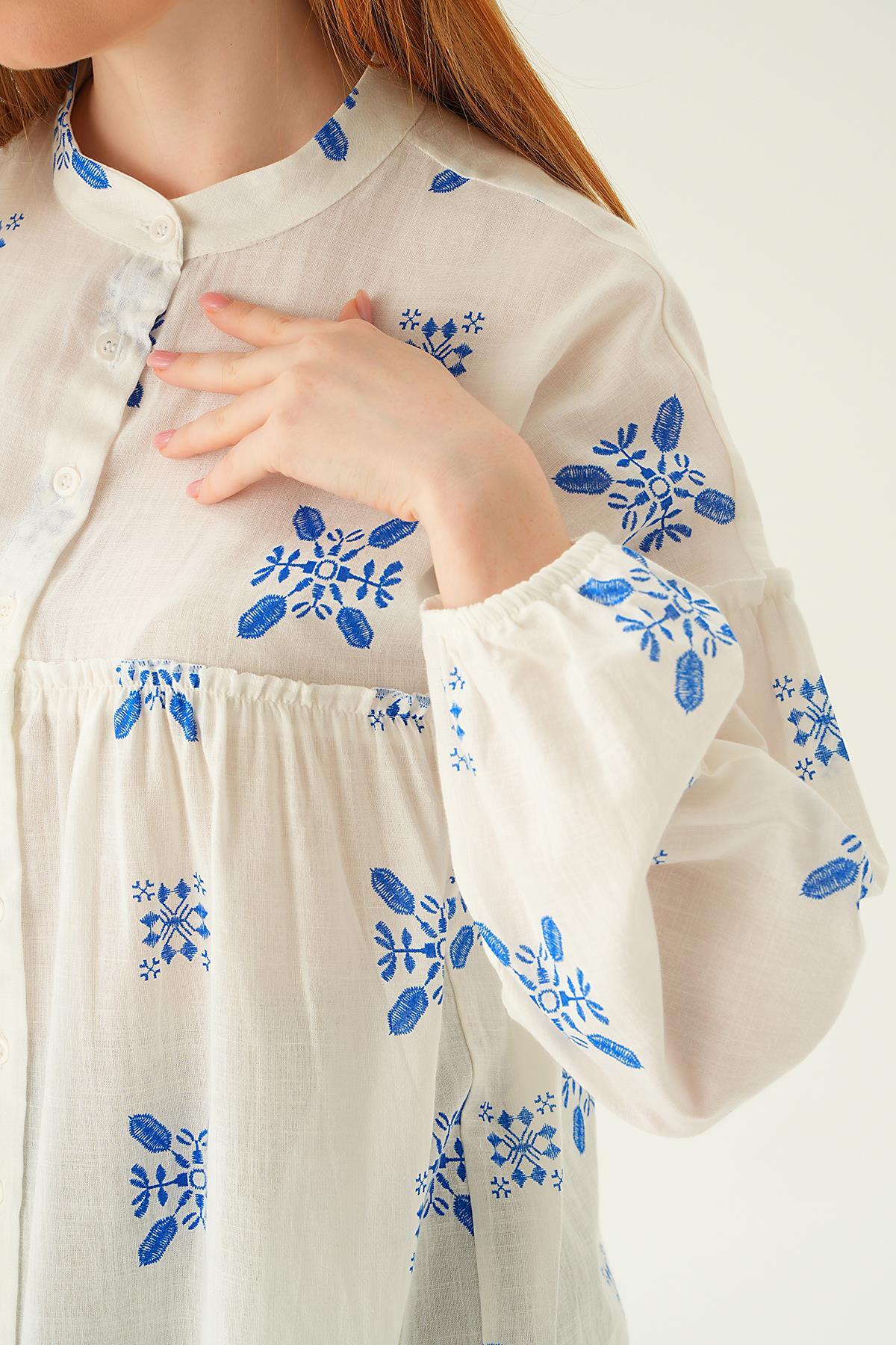 Saks Hakim Yaka Desenli Tunik 6853A - 5