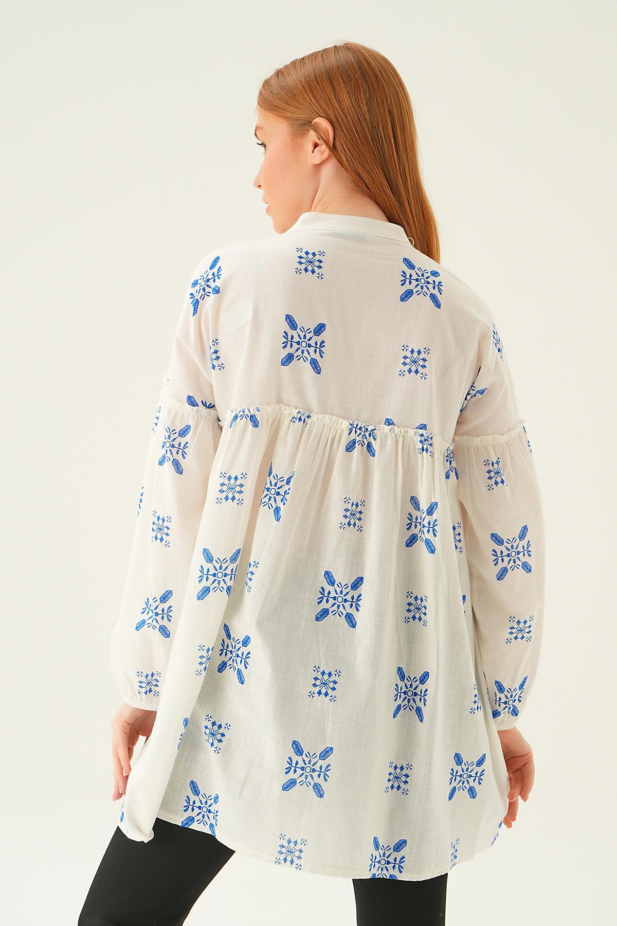 Saks Hakim Yaka Desenli Tunik 6853A - 6