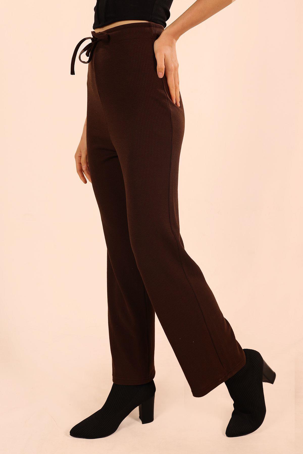 Kahve Bağcıklı Pantolon 6854A - 3