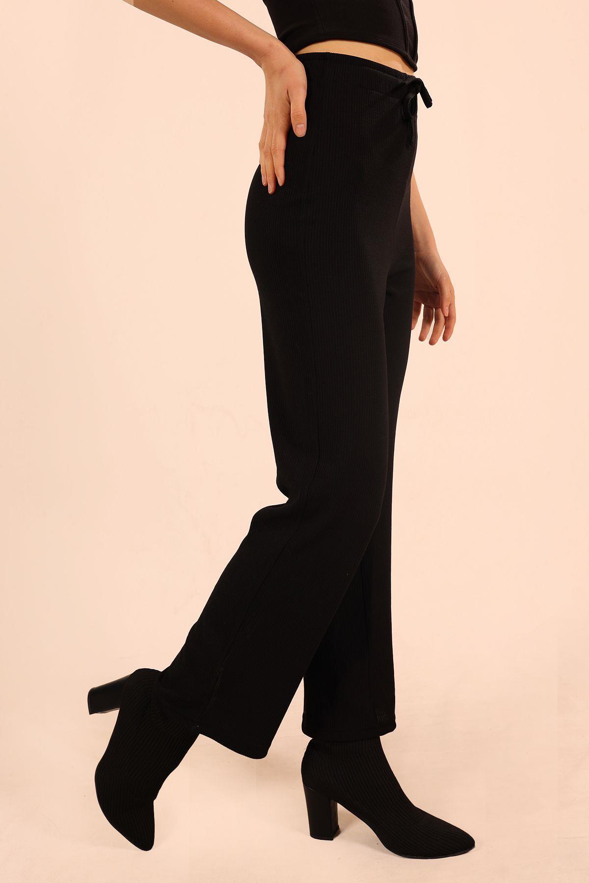 Siyah Bağcıklı Pantolon 6854A - 6