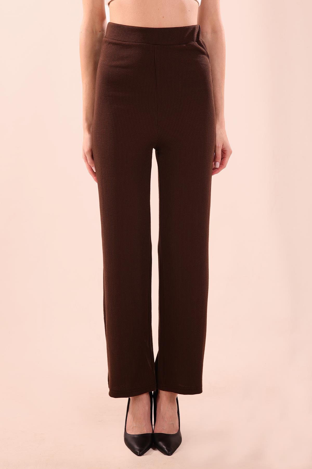 6855A Bel Lastikli Pantolon Kahve - 3