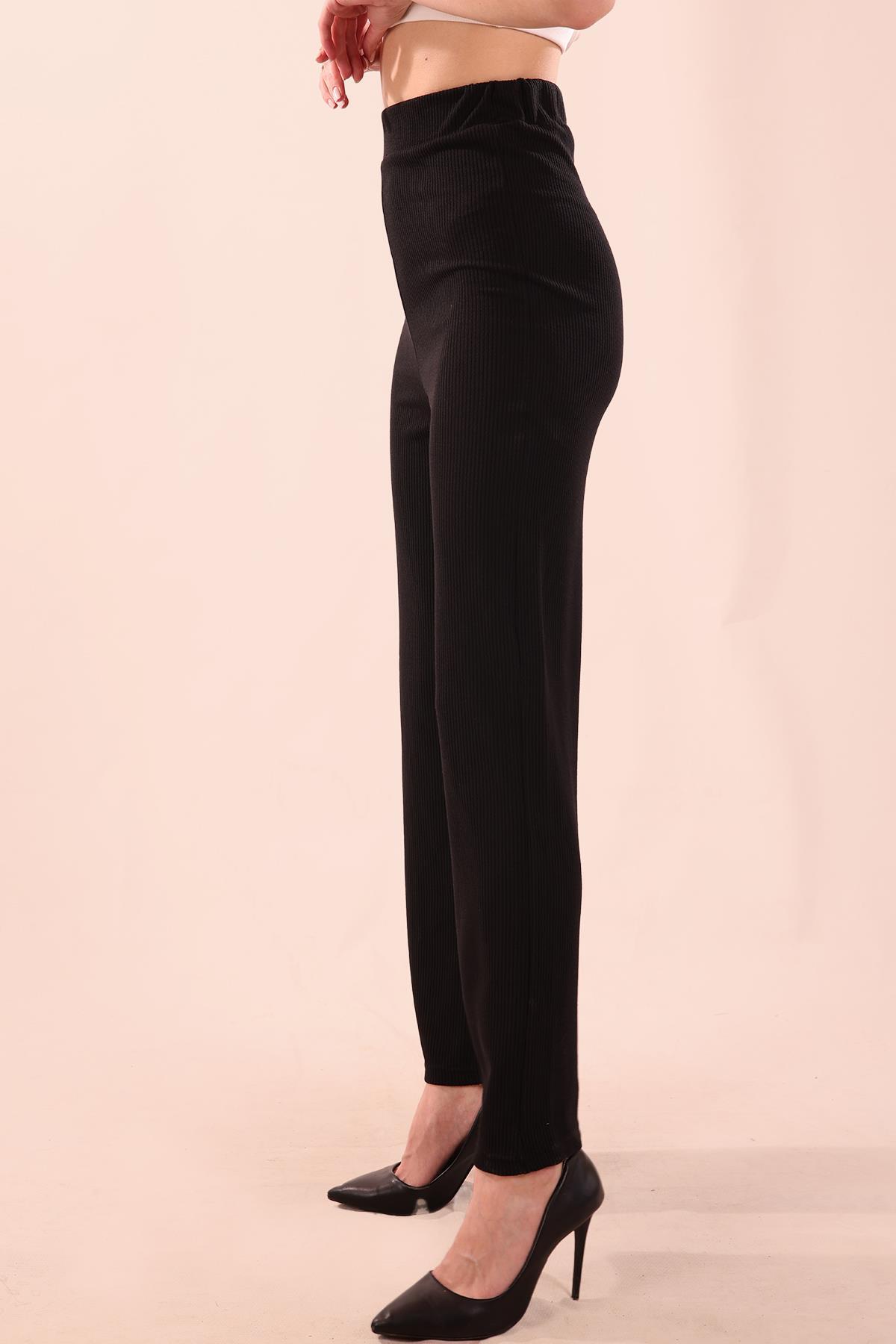 Siyah Bel Lastikli Pantolon 6855A - 4