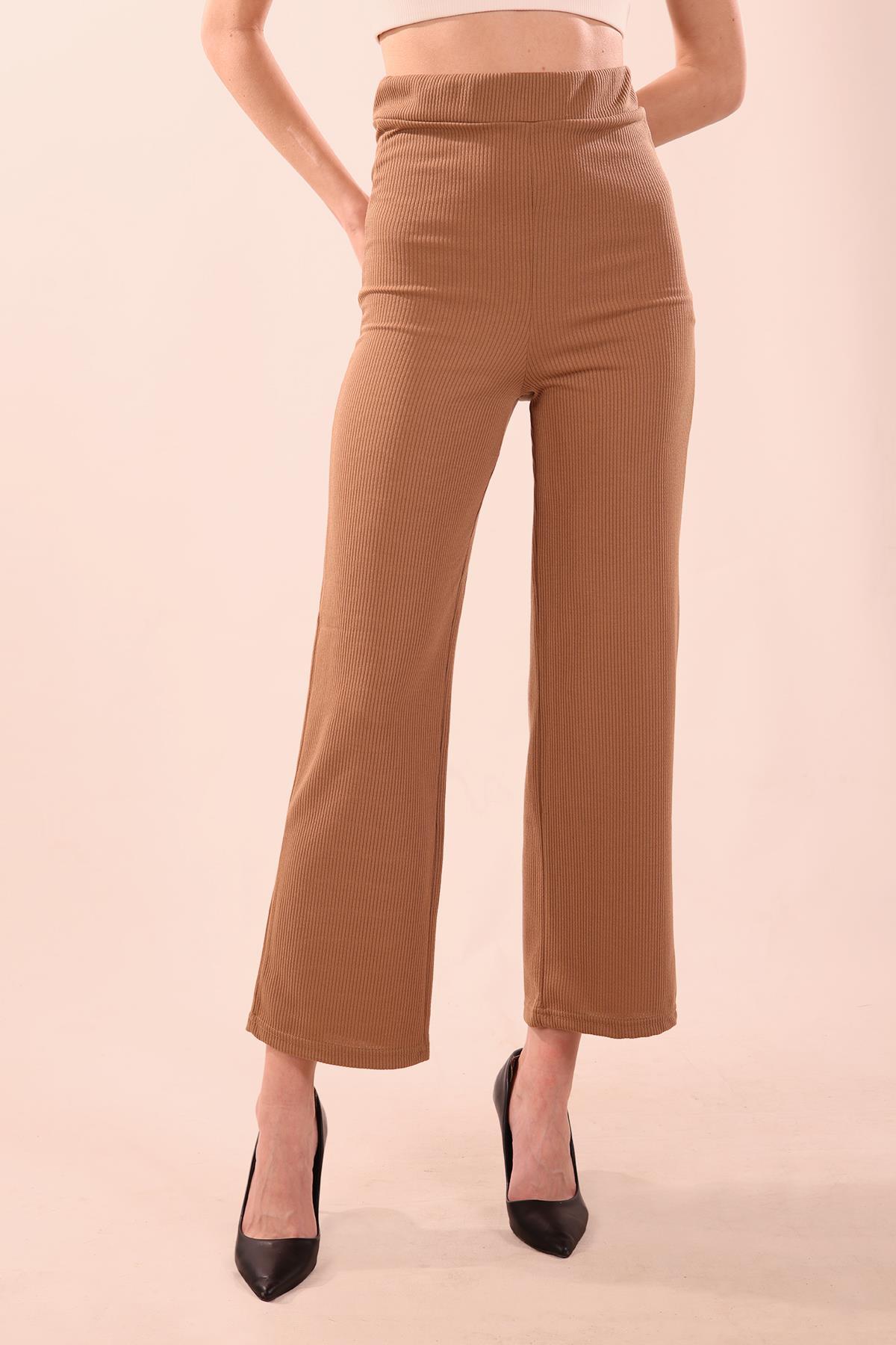 6855A Bel Lastikli Pantolon Vizon - 3