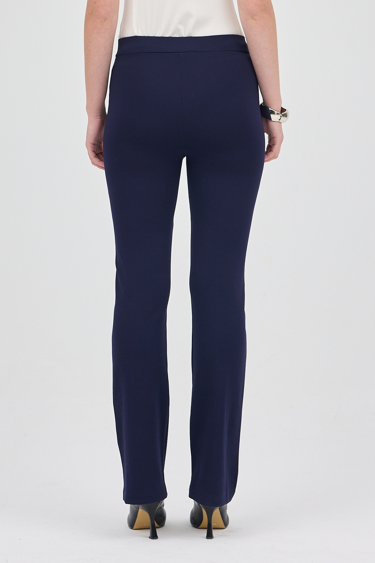 Laci Straight/Düz Kesim Yüksek Bel Nervür Dikişli Örme Pantolon TCR-6873A - 5