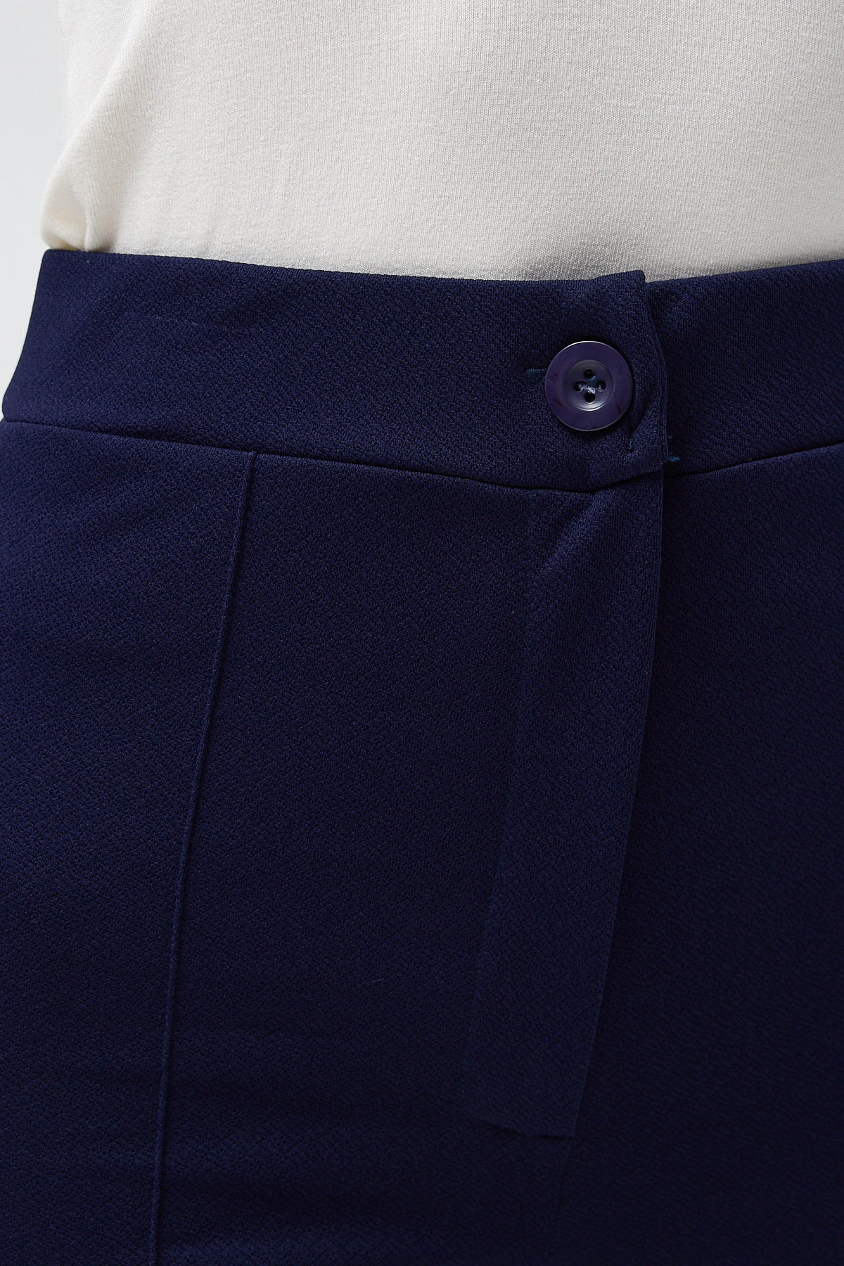 Laci Straight/Düz Kesim Yüksek Bel Nervür Dikişli Örme Pantolon TCR-6873A - 4