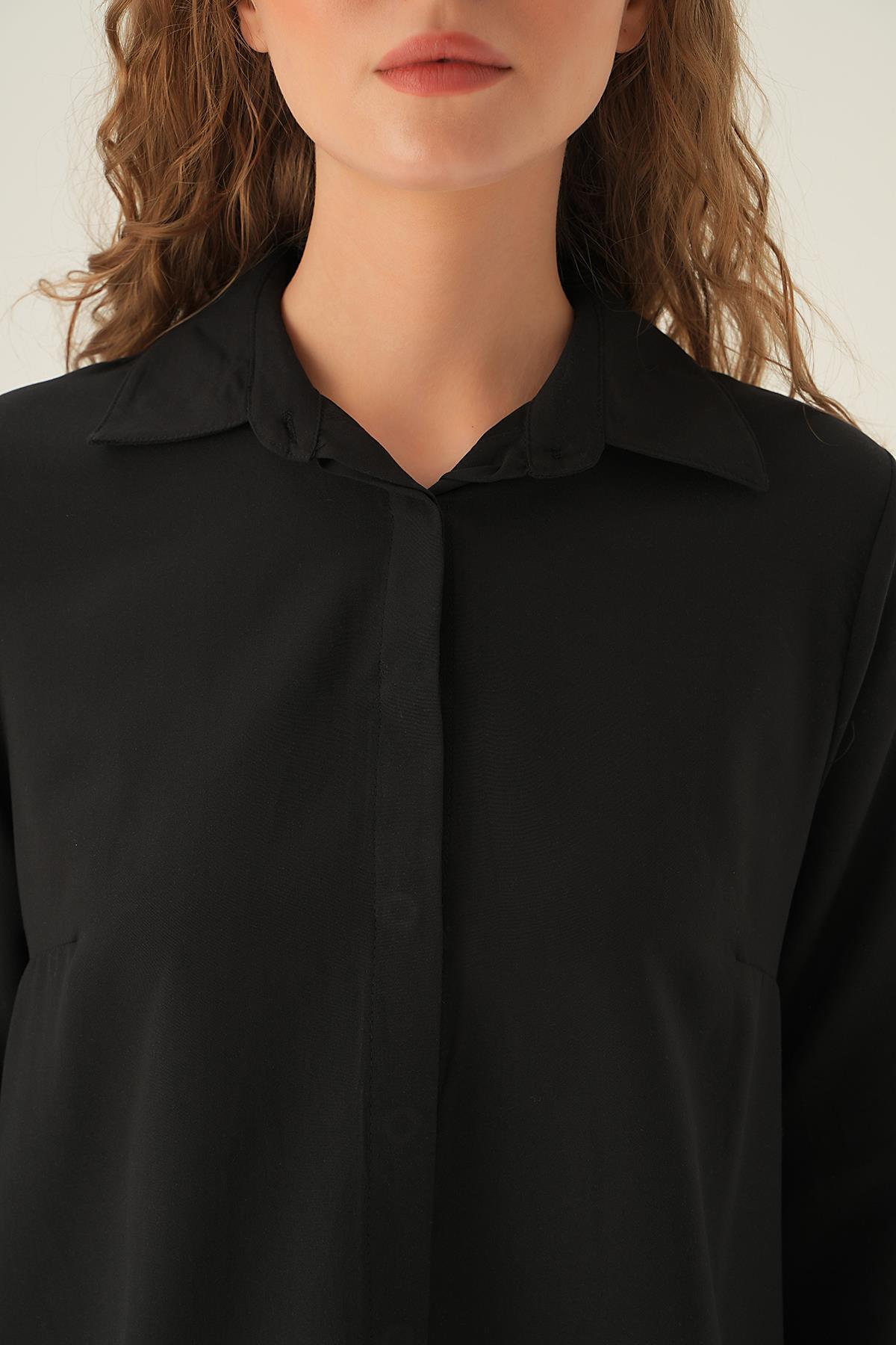 6885A Oversize Gömlek Siyah - 2