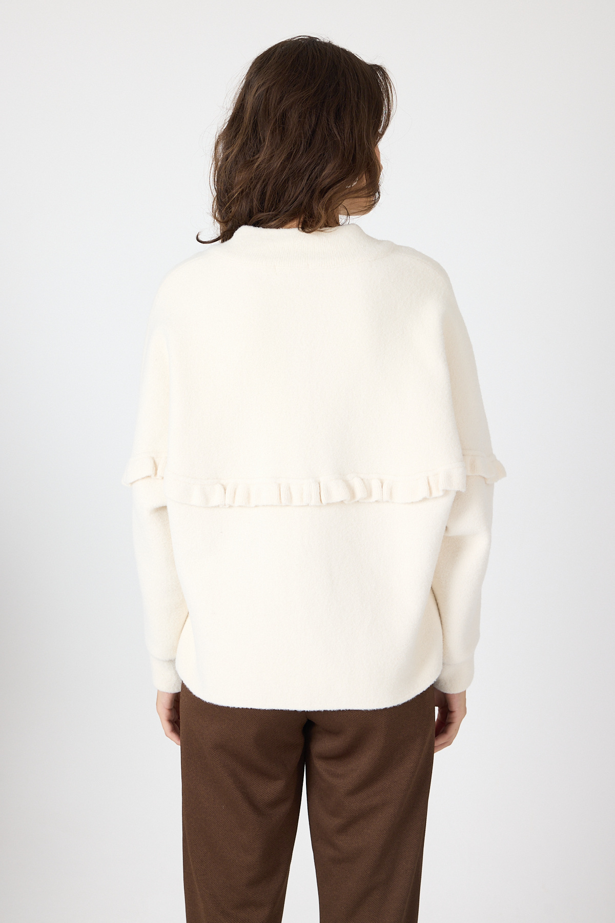 Krem Pul İşlemeli Cepli Fermuarlı Kadın Hırka 2447 - 5