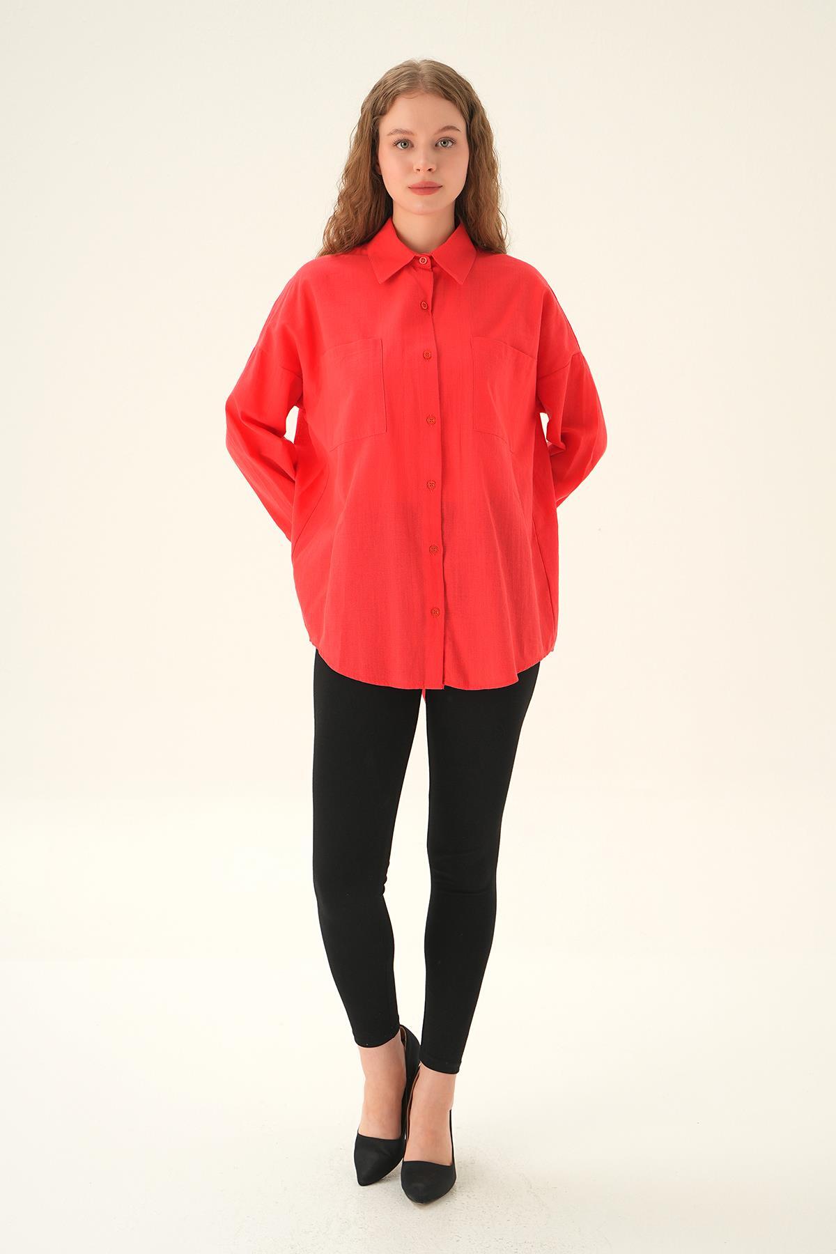 Mercan Çift Cep Gömlek 6891A - 2