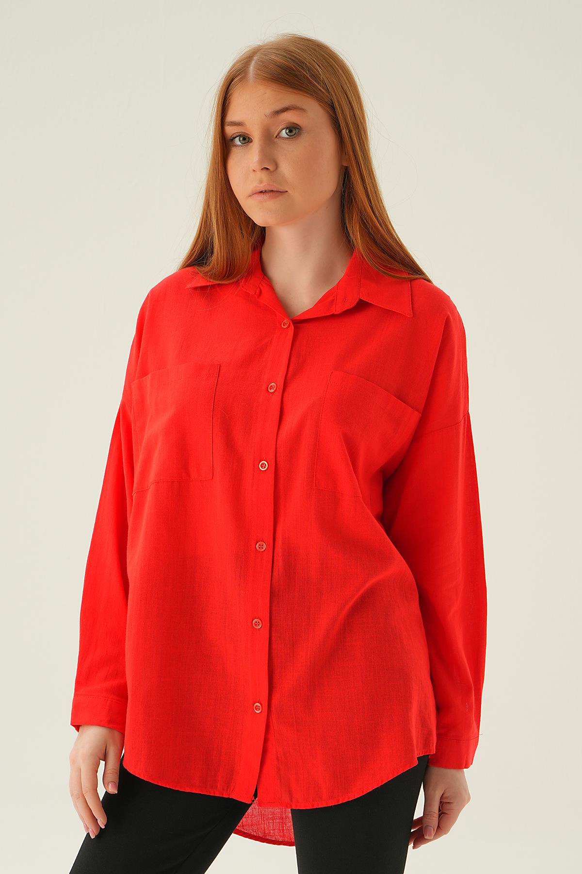 Nar Çift Cep Gömlek 6891A - 1