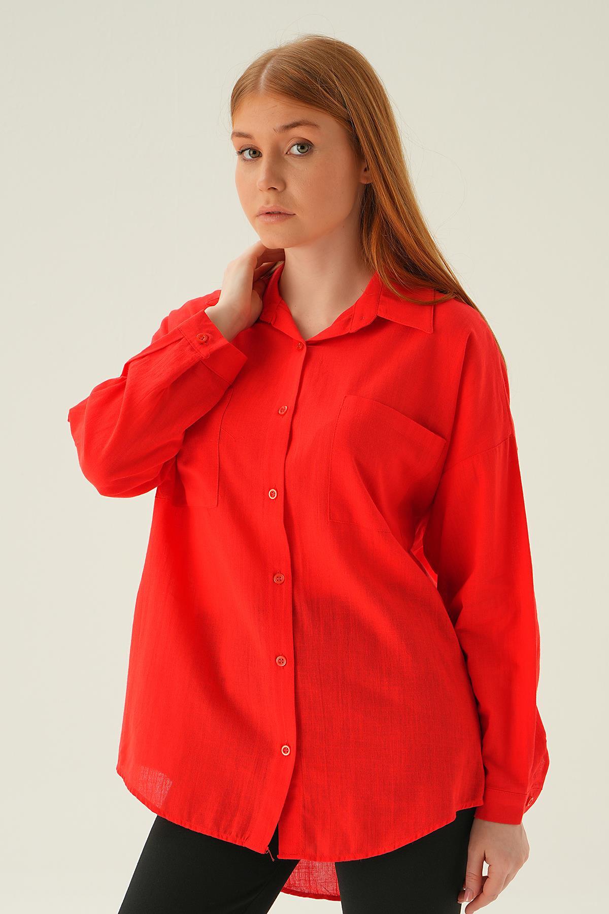 Nar Çift Cep Gömlek 6891A - 3