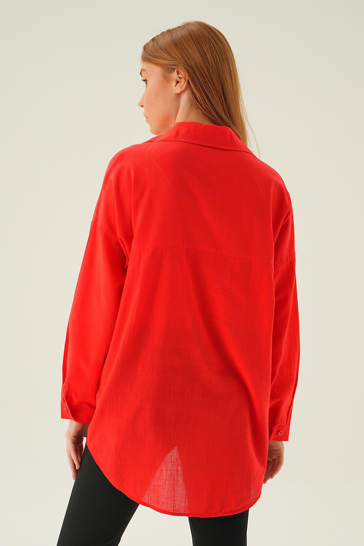 Nar Çift Cep Gömlek 6891A - 4