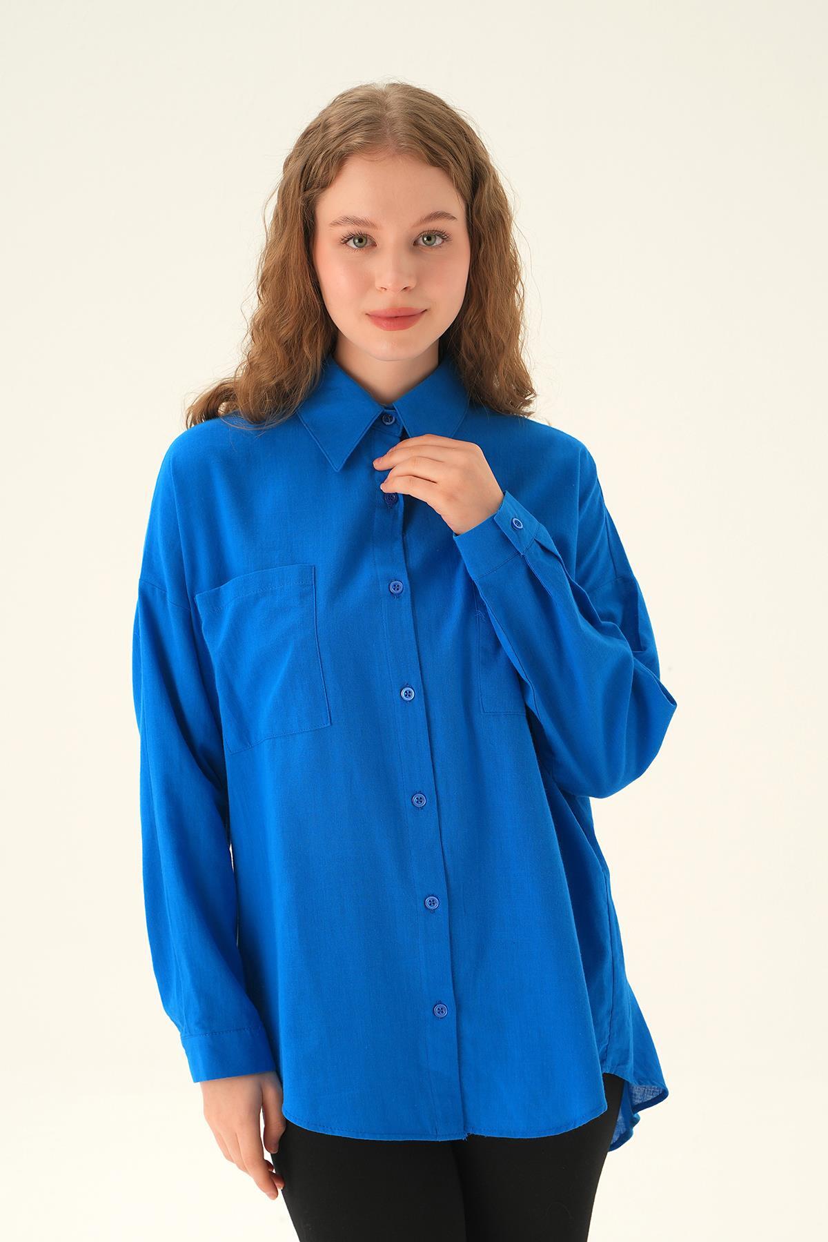 Saks Çift Cep Gömlek 6891A 