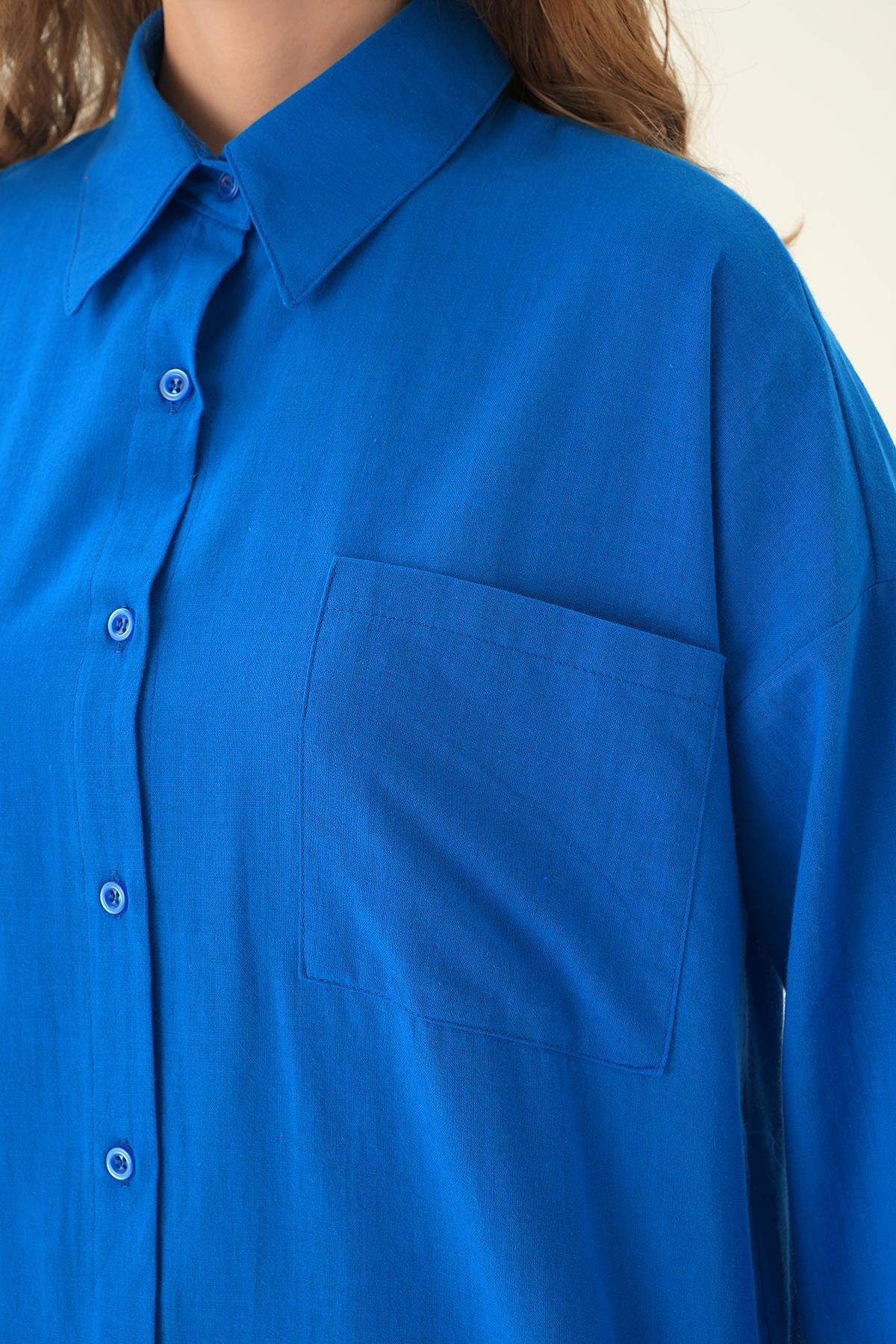 Saks Çift Cep Gömlek 6891A - 5