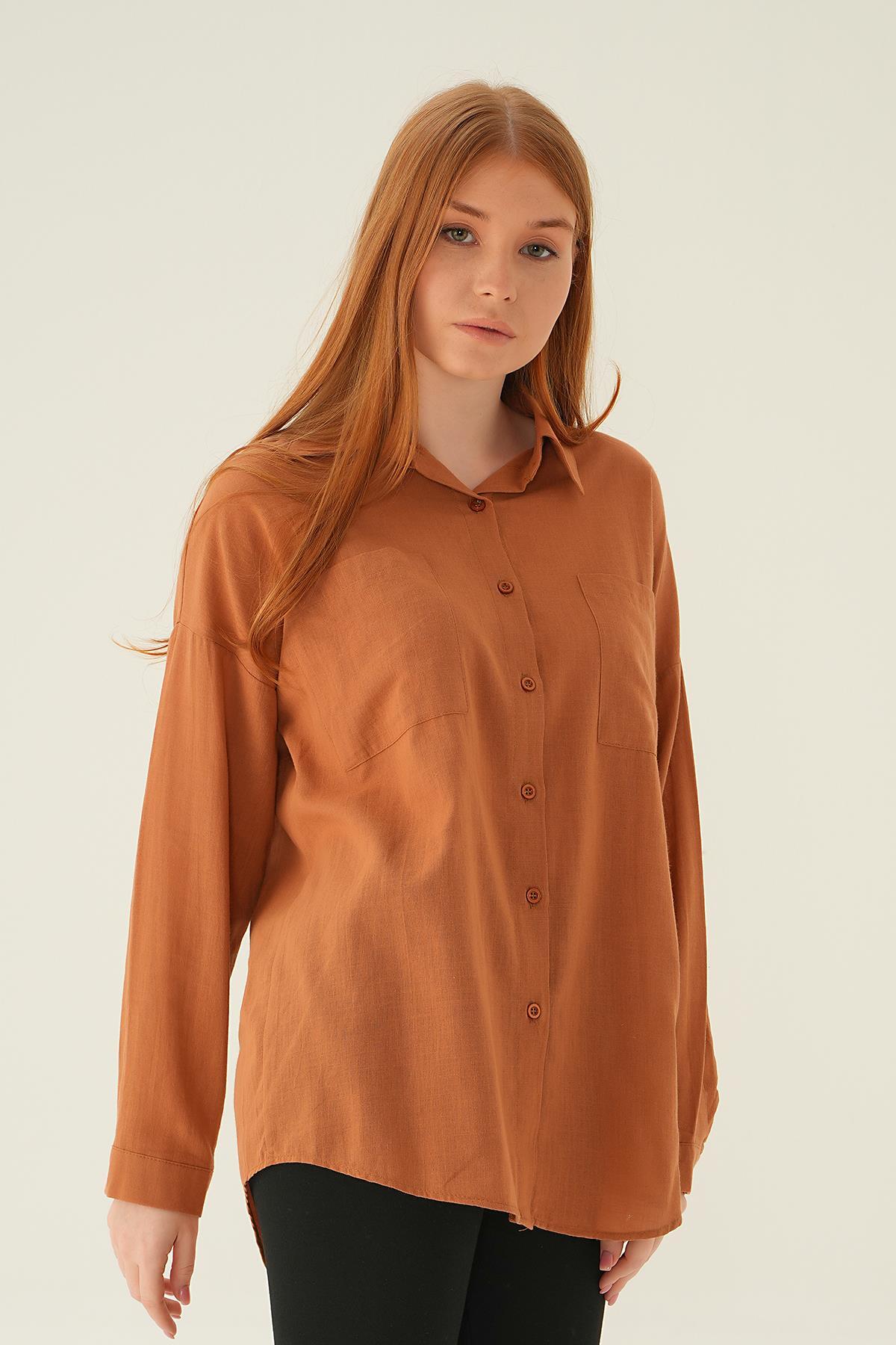 Taba Çift Cep Gömlek 6891A - 1