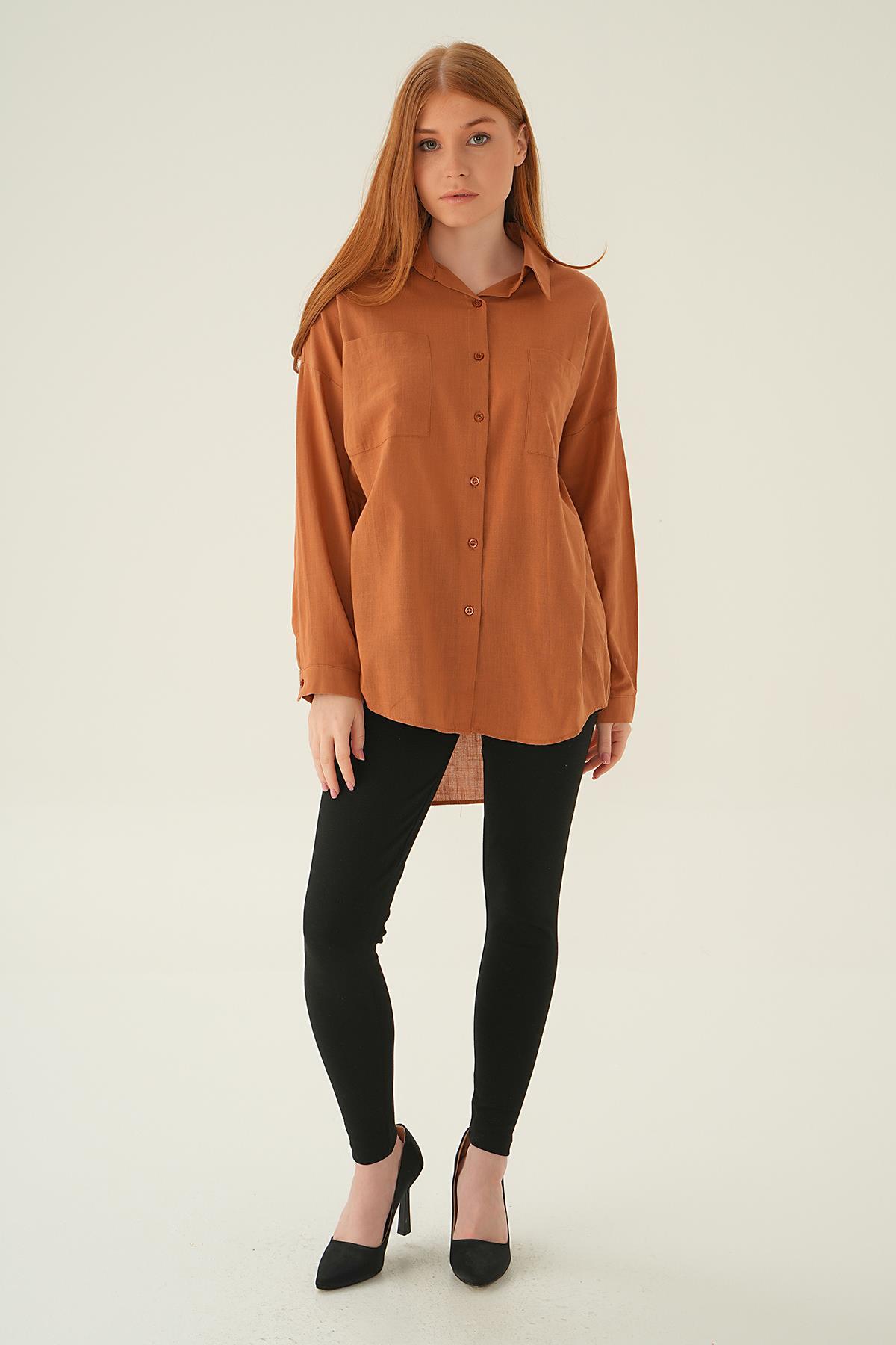 Taba Çift Cep Gömlek 6891A - 2