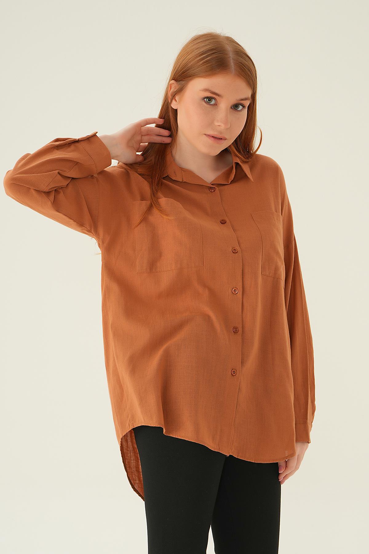 Taba Çift Cep Gömlek 6891A - 3