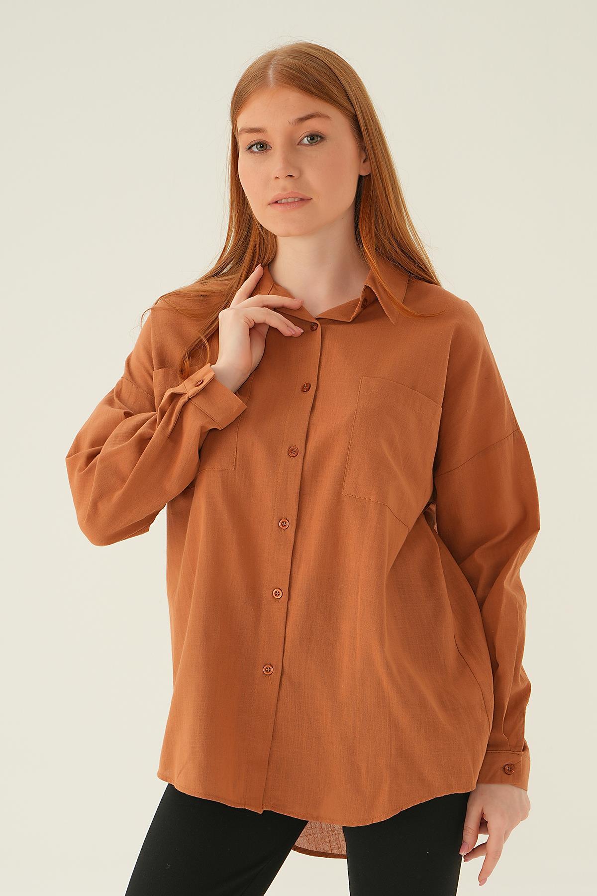 Taba Çift Cep Gömlek 6891A - 4