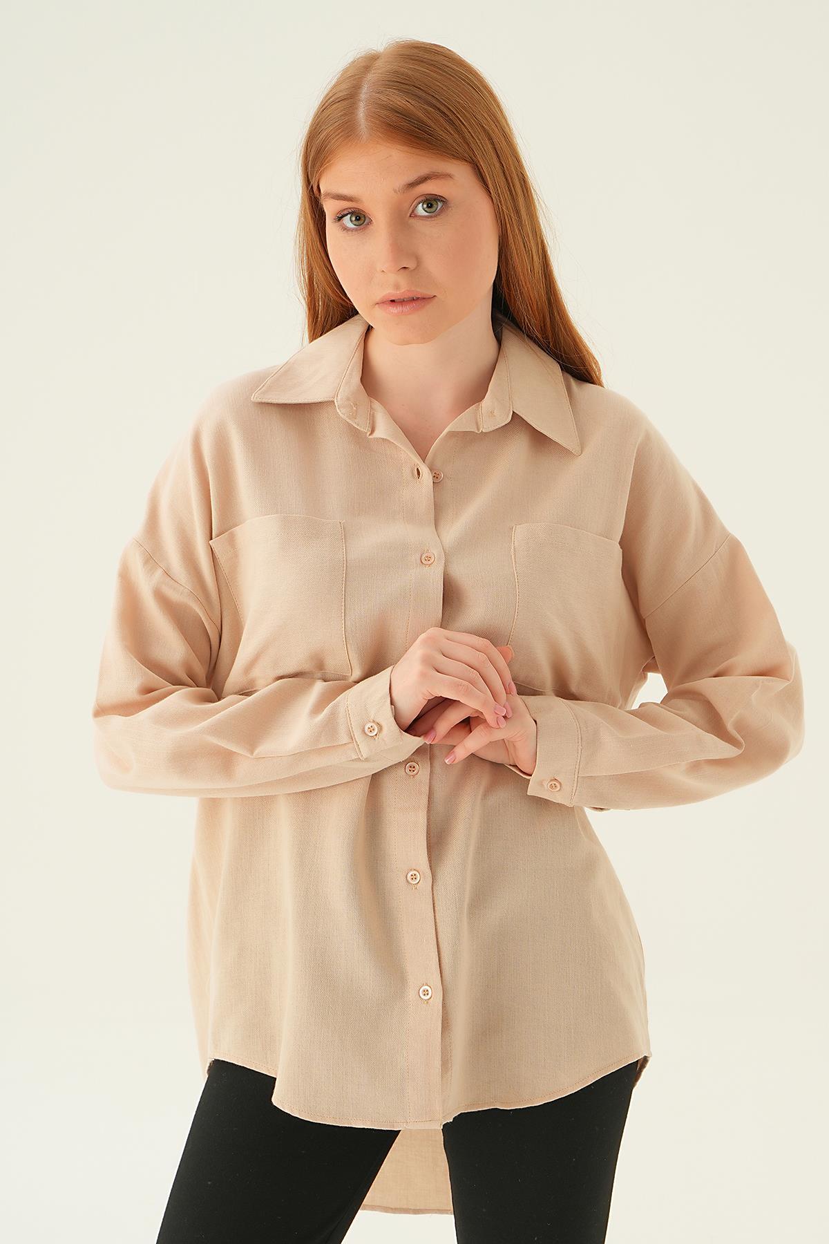 Vizon Çift Cep Gömlek 6891A - 1