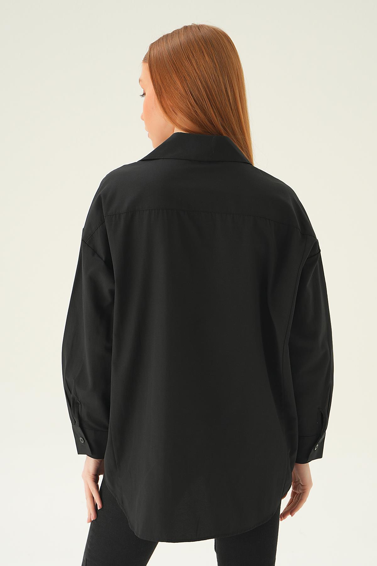 6892A Cebi Taşlı Gömlek Siyah - 5