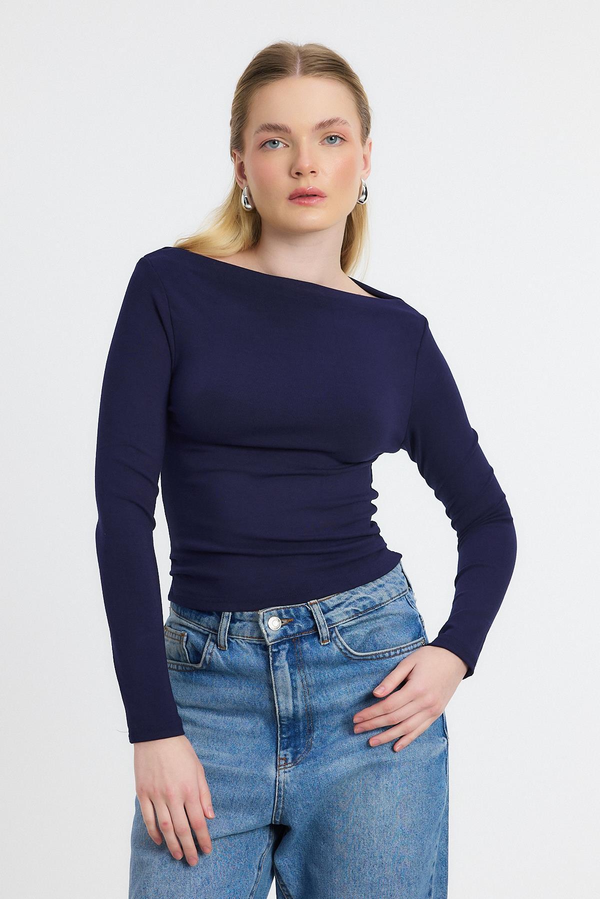 Laci Yanları Büzgülü Bluz 6893 - 3