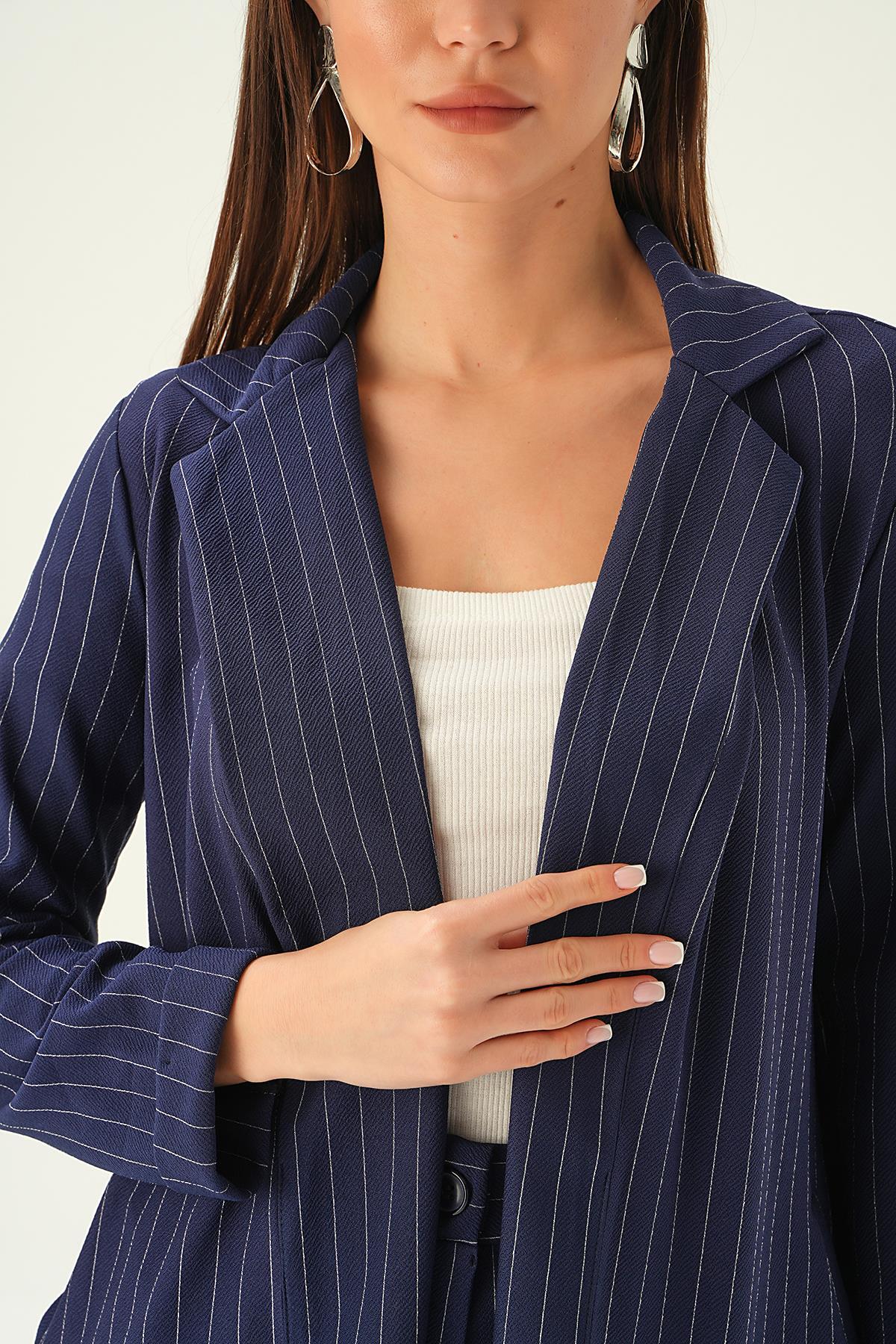 6899A Kol Katlama Uzun Ceket Laci - 5