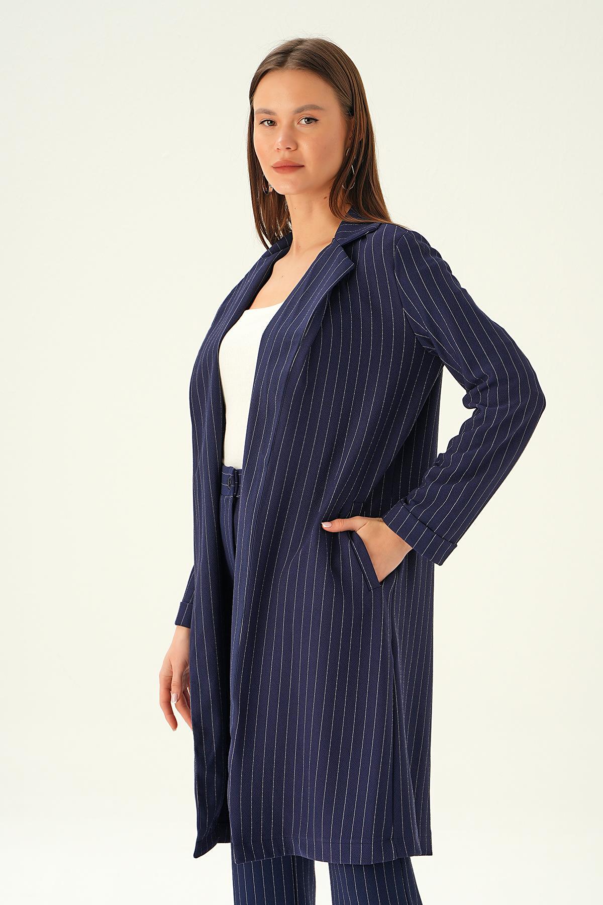 6899A Kol Katlama Uzun Ceket Laci 