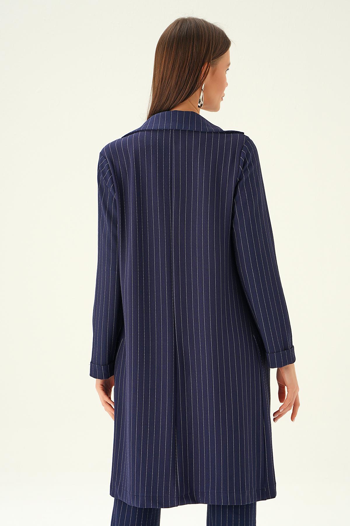 Laci Kol Katlama Uzun Ceket 6899A - 4