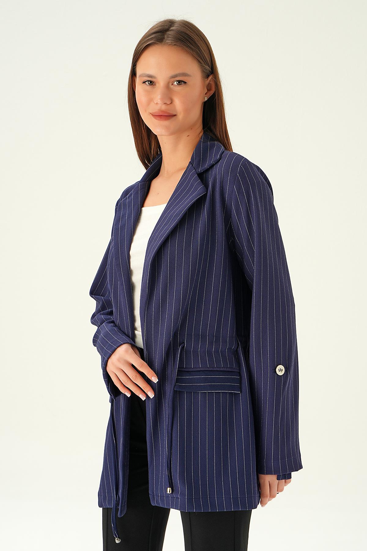 6900A Bel Bağlama Detay Ceket Laci - 3