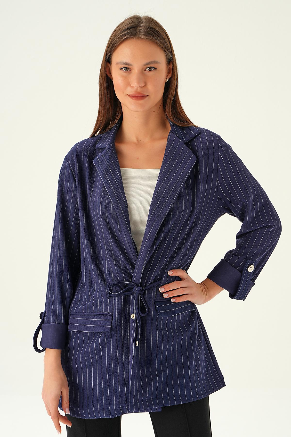 6900A Bel Bağlama Detay Ceket Laci - 4