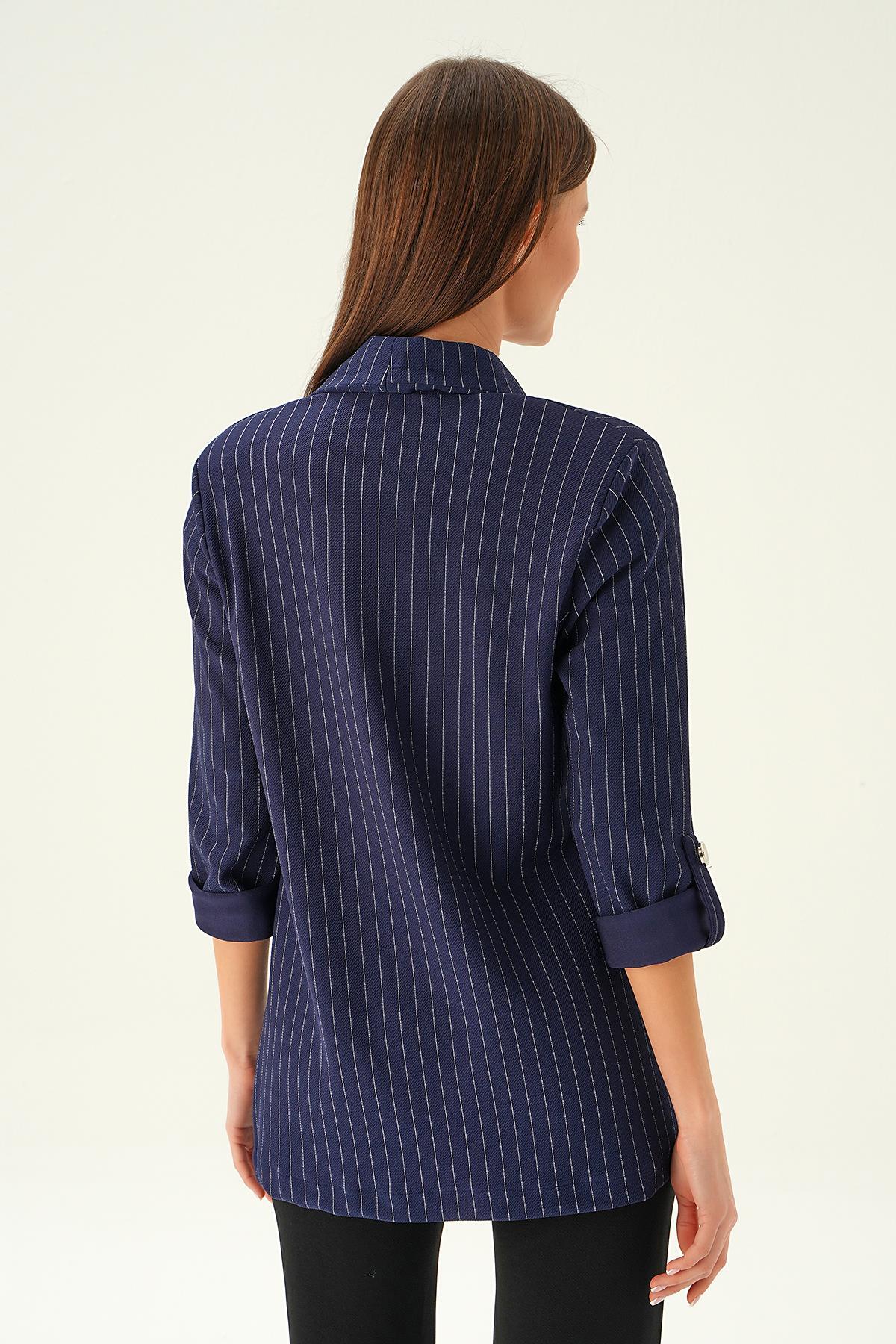 6902A Cep Detay Kol Katlamalı Ceket Laci - 4