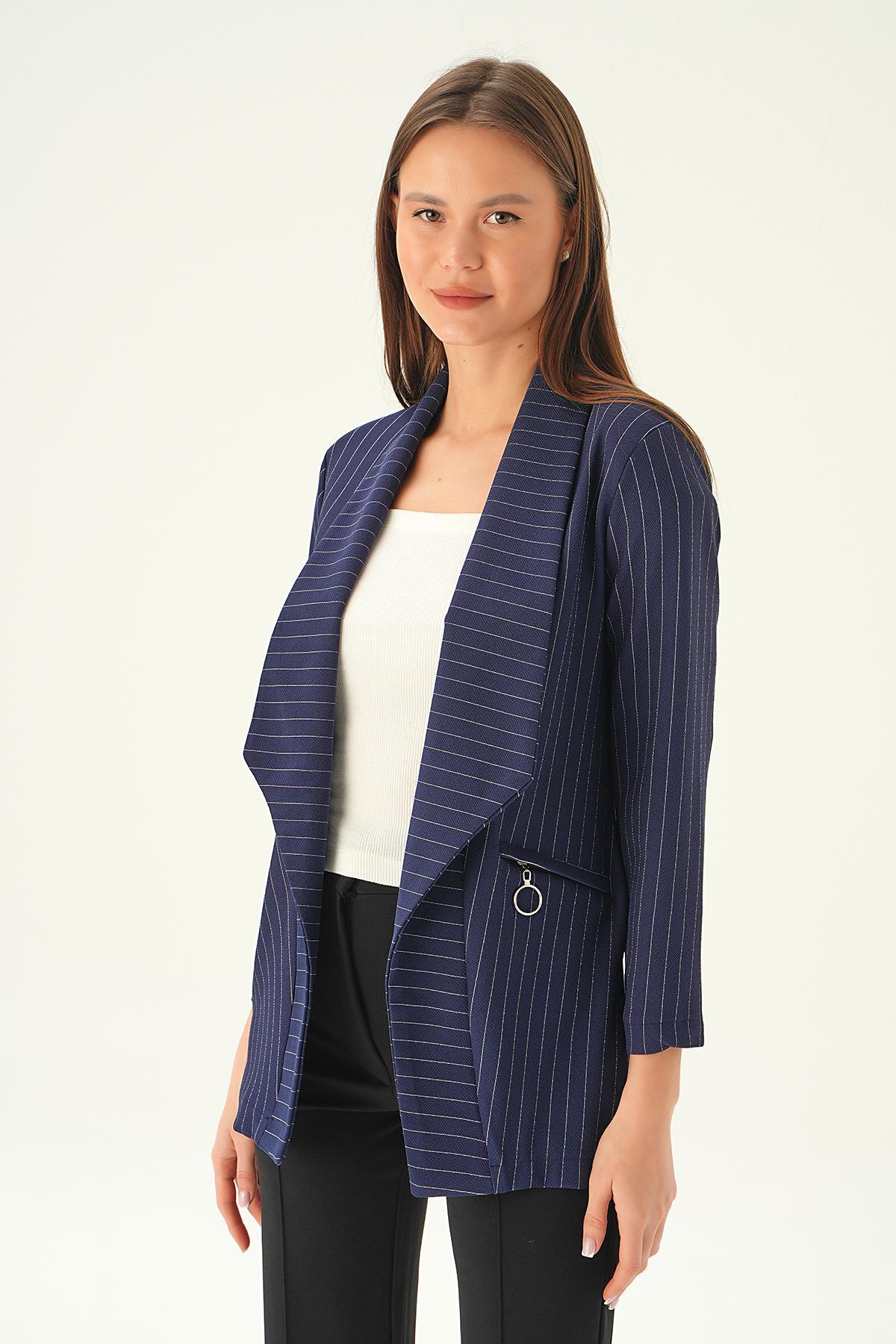 Laci Cep Detay Kol Katlamalı Ceket 6902A - 2