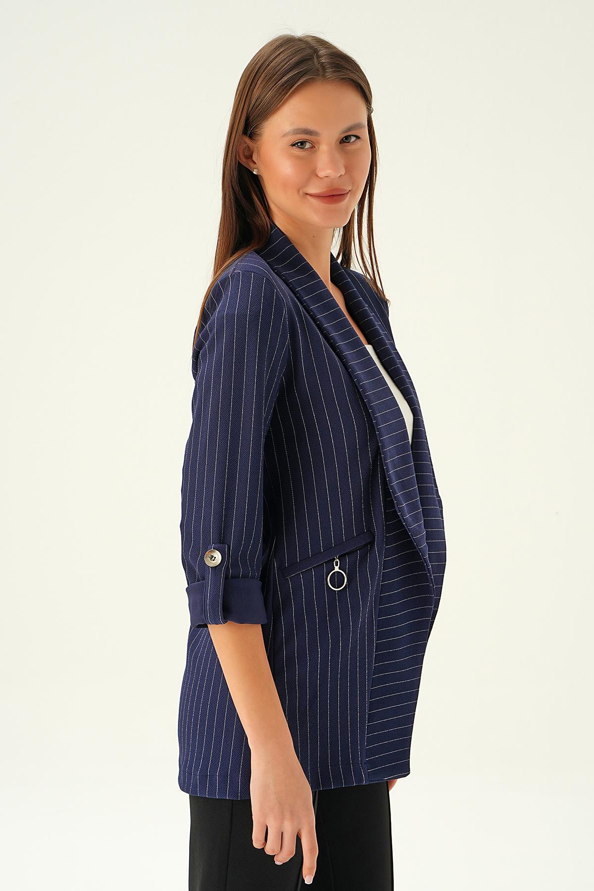 Laci Cep Detay Kol Katlamalı Ceket 6902A - 3