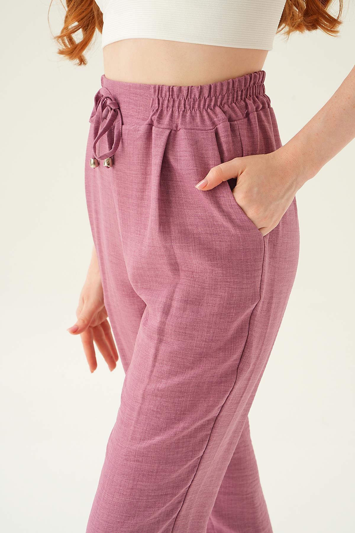 Gül Bel Lastik Havuç Pantolon 6904A - 6