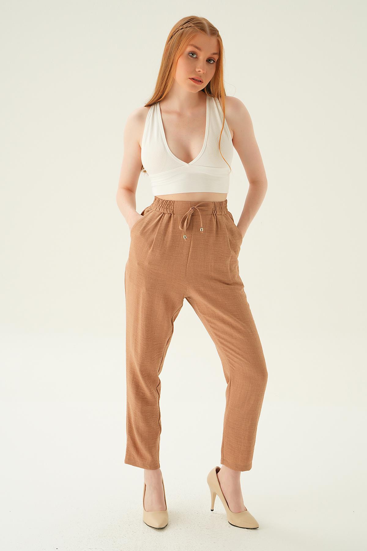 Vizon Bel Lastik Havuç Pantolon 6904A - 2