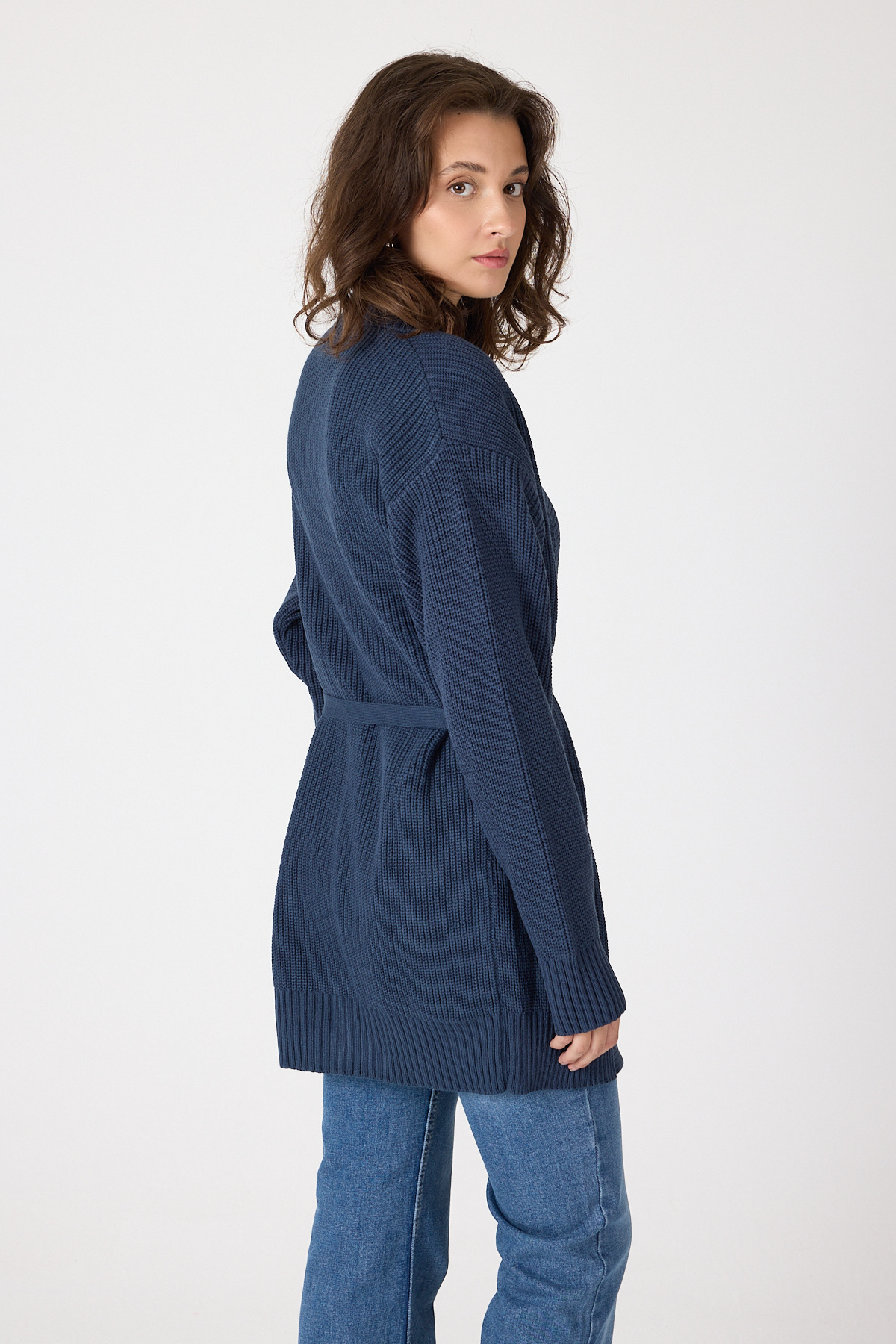 Laci Kuşaklı Örme Kadın Hırka 6905 - 5