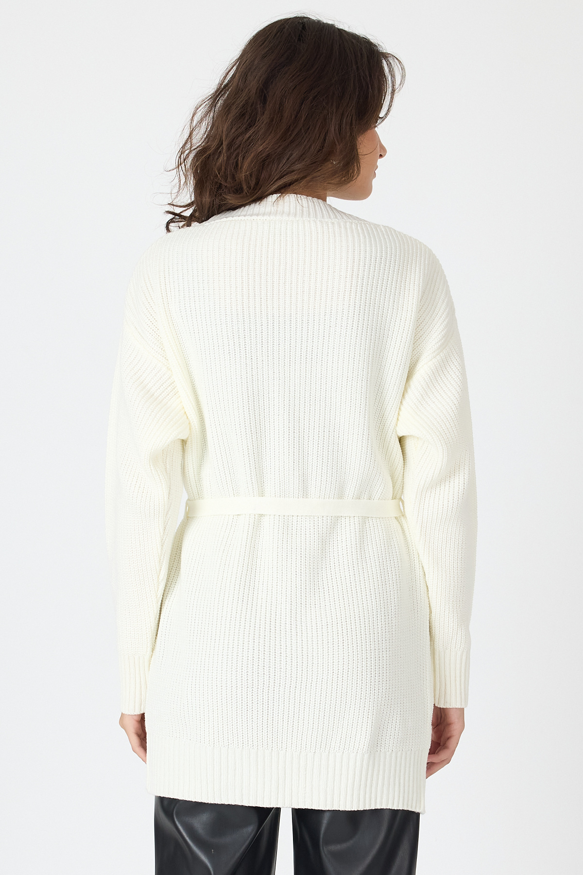 Natural Kuşaklı Örme Kadın Hırka 6905 - 5