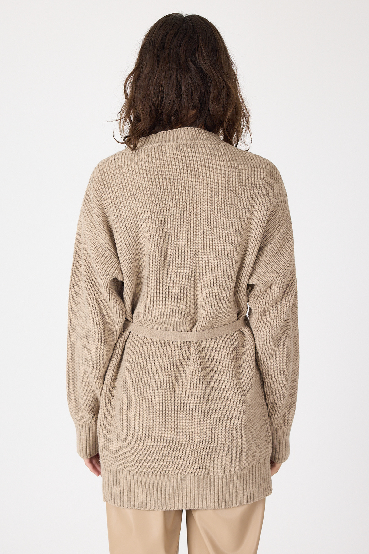 Vizon Kuşaklı Örme Kadın Hırka 6905 - 5