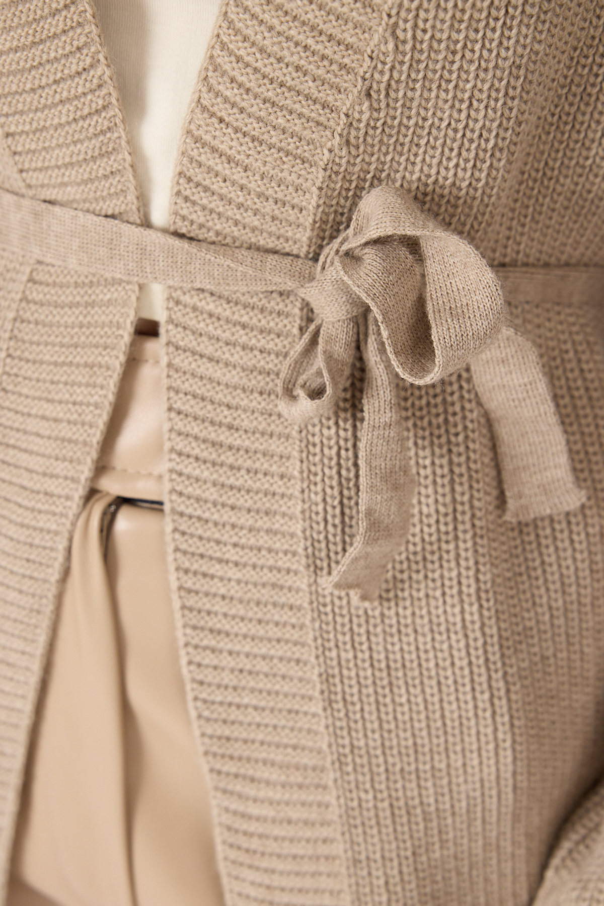 Vizon Kuşaklı Örme Kadın Hırka 6905 - 4