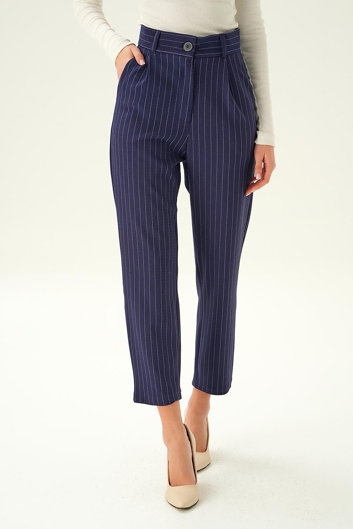 6906A Çizgili Cepli Pantolon Laci - 2