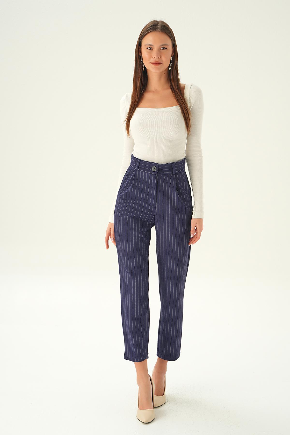 Laci Çizgili Cepli Pantolon 6906A 